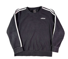 Adidas Women  s Medium Black Crewneck Sweatshirt 3-Stripes Pullover Logo