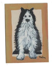 Original ACEO Painting -DOG by fran hahn