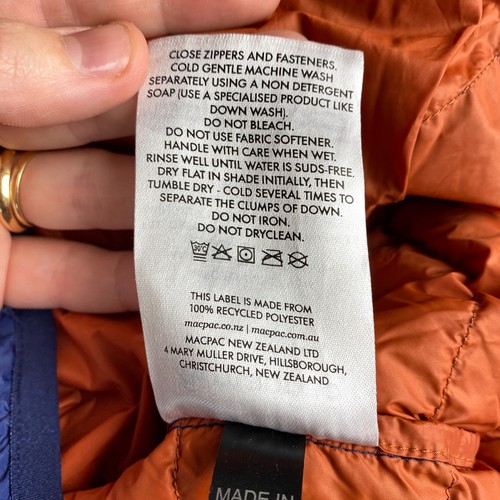 Macpac Puffer Jacket Women's Size M Blue Duck Down Hooded Outerwear Zip-Up - Bild 6 von 18