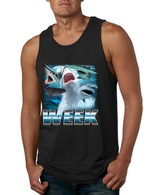 Shark Fan Bootleg Rap Style Shark Movie Fan Mens Tank Top