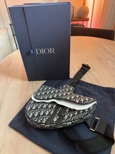 Dior Siodełko Torba crossbody Beżowa i czarna Dior Skośny Żakard Męska/Unisex