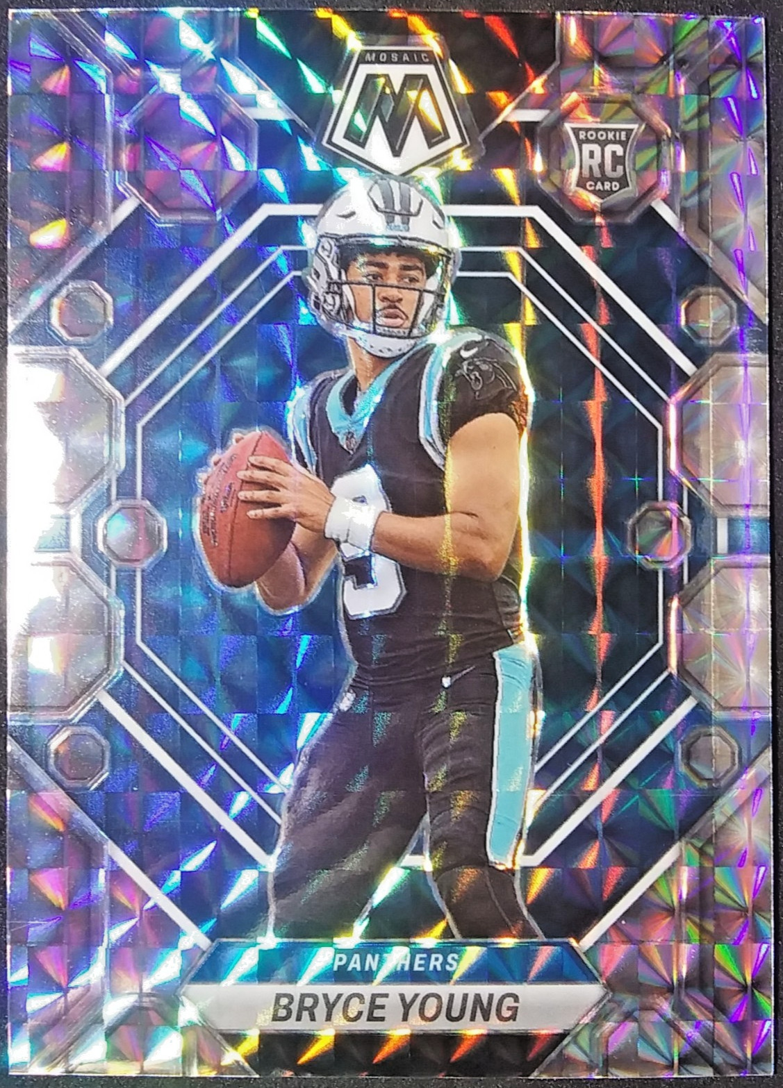 2023 Panini Mosaic Rookies Silver Mosaic Prizm #290 Bryce Young RC SP CAR "TRUE"