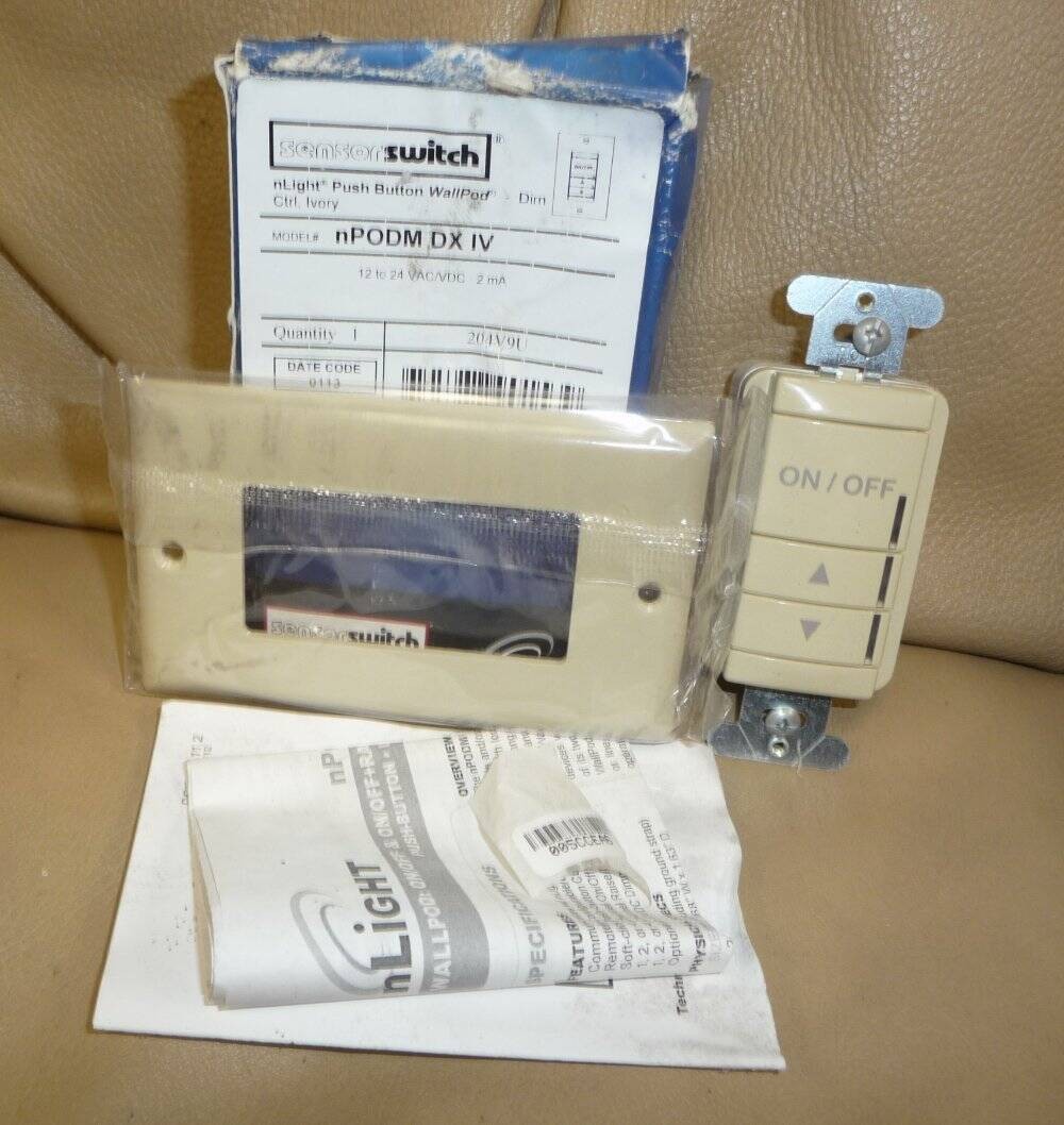 nLIGHT Sensorswitch Wall Switch 12-24V DC Ivory NPODM DX IV New 204V9U