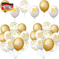 Afritee 30 Stk 50. Goldene Hochzeit Luftballons Deko, 50 Jahre Hochzeitstag | 10
