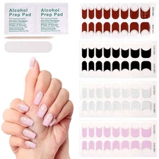 16pcs No Backing Gel Nail Stickers Full Nail Wraps Semi Cured Gel Nail Strips US