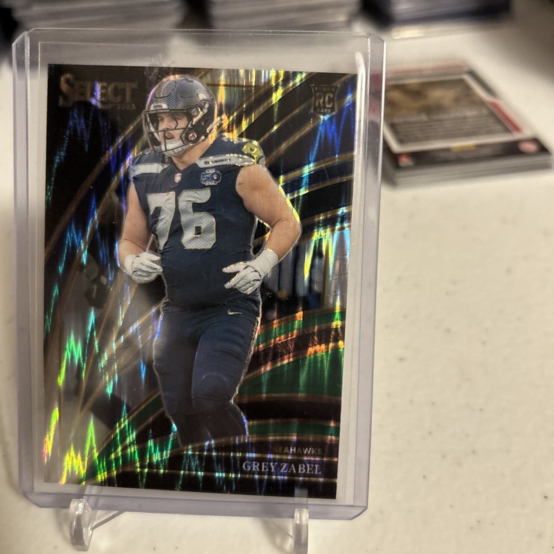 2025 Panini Select #215 Grey Zabel Black and Green Prizm Shock