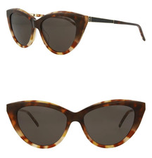 Saint Laurent SLM81 004 55mm Cat Eye Sunglasses Havana Gold Black - Italy Made