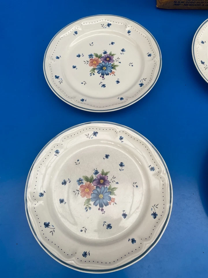 Lot de 6 grande assiettes vintage Provincial Bouquet 1987 JMP STONEWARE Grès N°4 - Photo 2/4