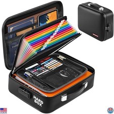 SMARTAKE Lockable Document Box - Waterproof Organizer for Papers, Passports,