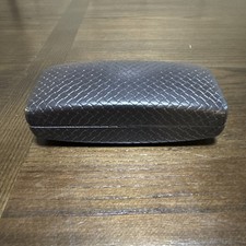 Cole Haan Men's Hard Eyeglass Case Brown Leather Weave Pattern with New Wipe