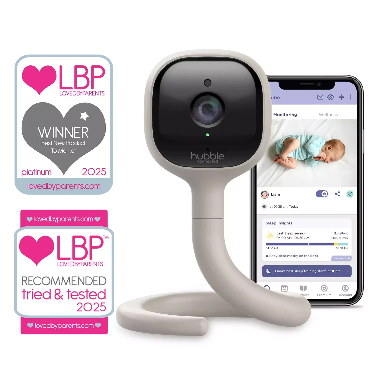 Hubble Go Baby Smart AI Camera 2K QHD 5 in 1 Baby Monitor - 7031