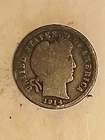 1914 Barber Dime in Good Condition 90% Silver