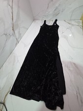 Vintage Victoria s Secret Gold Label Black Slip Dress Velvet Goth Size Medium