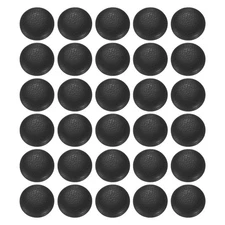 30pcs PU Leather Covered Button 12.5mm Aluminum Shank Round Button, Black