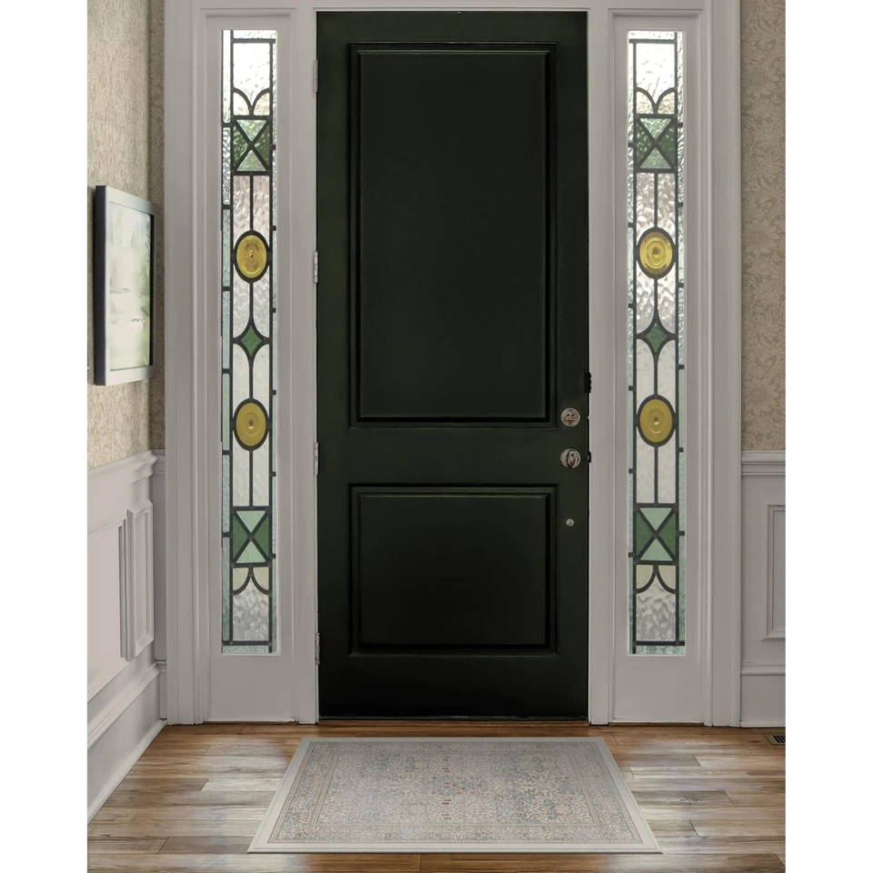 Alfombra lavable Morris & Co - Blackthorn azul marfil 2x3, resistente a las manchas,... Foto 2 de 4