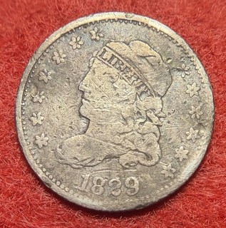 1829 Capped Bust Half Dime H10C 5c US 90% Silver Type Coin