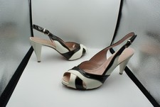 E`CLAT Italy Vero Cuoio voll Leder High Heel Plateau Peep Toe Sling Pumps Gr.40