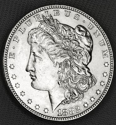 1882-p Silver Dollar.    Full Chest Feathers.      BU (Inventory A)