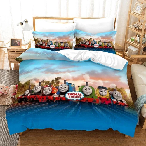 Kinder 3D Thomas und seine Freunde Bettwäsche Set Bettbezug Set 135x200 200x200 - Bild 5 von 11