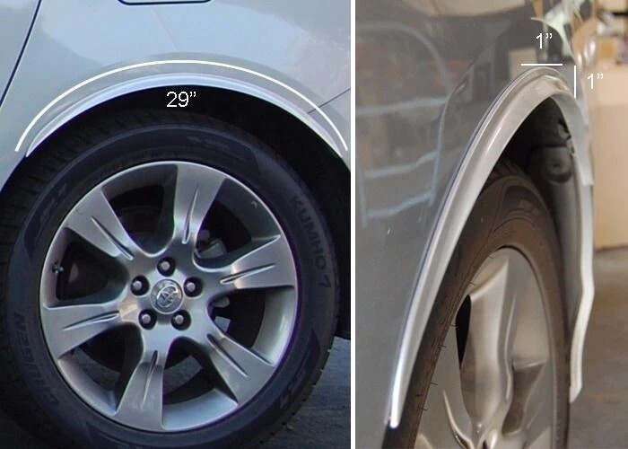 2 Pares Flexibles 1" Cuerpo Ancho Guardabarros Pozo Extensión Arco Labio Protector Negro Para BMW Foto 2 de 2