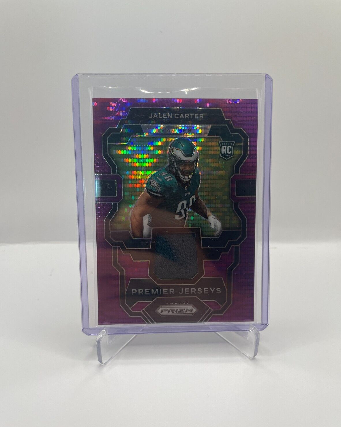 2023 Prizm Football Jalen Carter Purple Pulsar Premier Jerseys RC Patch #PJ-JC