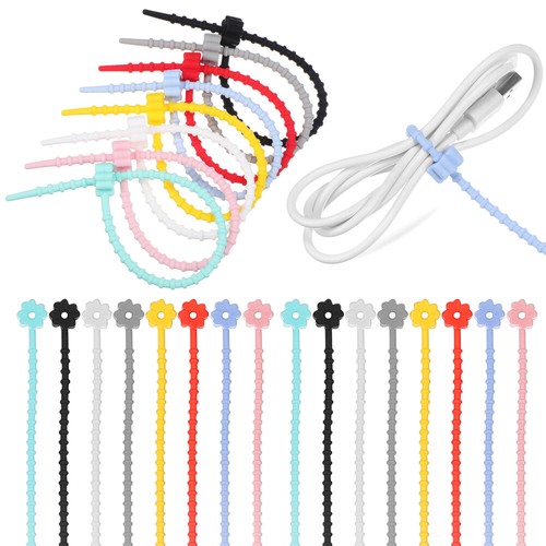 24 Pcs Kabelbinder Reisen Wiederverwendbarer Silikonkabelorganisator