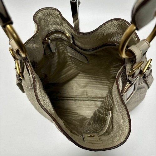 PRADA Shoulder Bag Vitello Leather Beige - Picture 19 of 24
