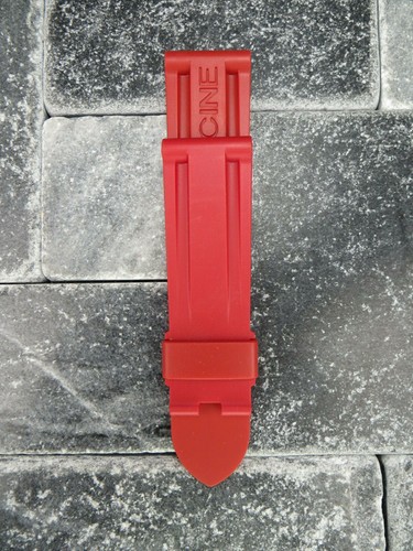 Cinturino orologio subacqueo rosso nuovo 24mm originale gomma deployment per PANERAI - Foto 1 di 3
