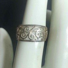5763 VNTG Sterling Silver 925 curve swirl band Ring Sz 6  2.1 grams 