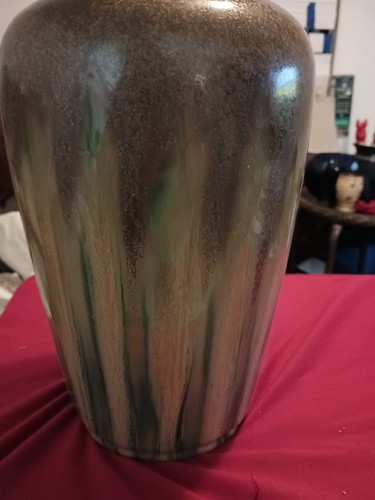 Handcrafted Stoneware Drip Glaze Art Pottery Vase 13 1/2 x 7" - Picture 5 of 10