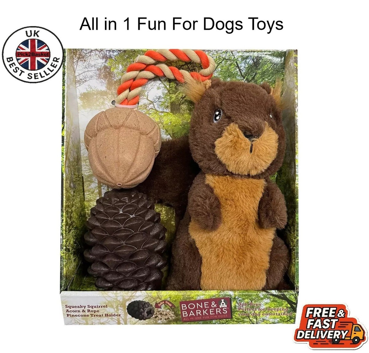 Dog Treats Bone And Barkers Dog Toys Bone Barkers Woodland Dog - Main Image