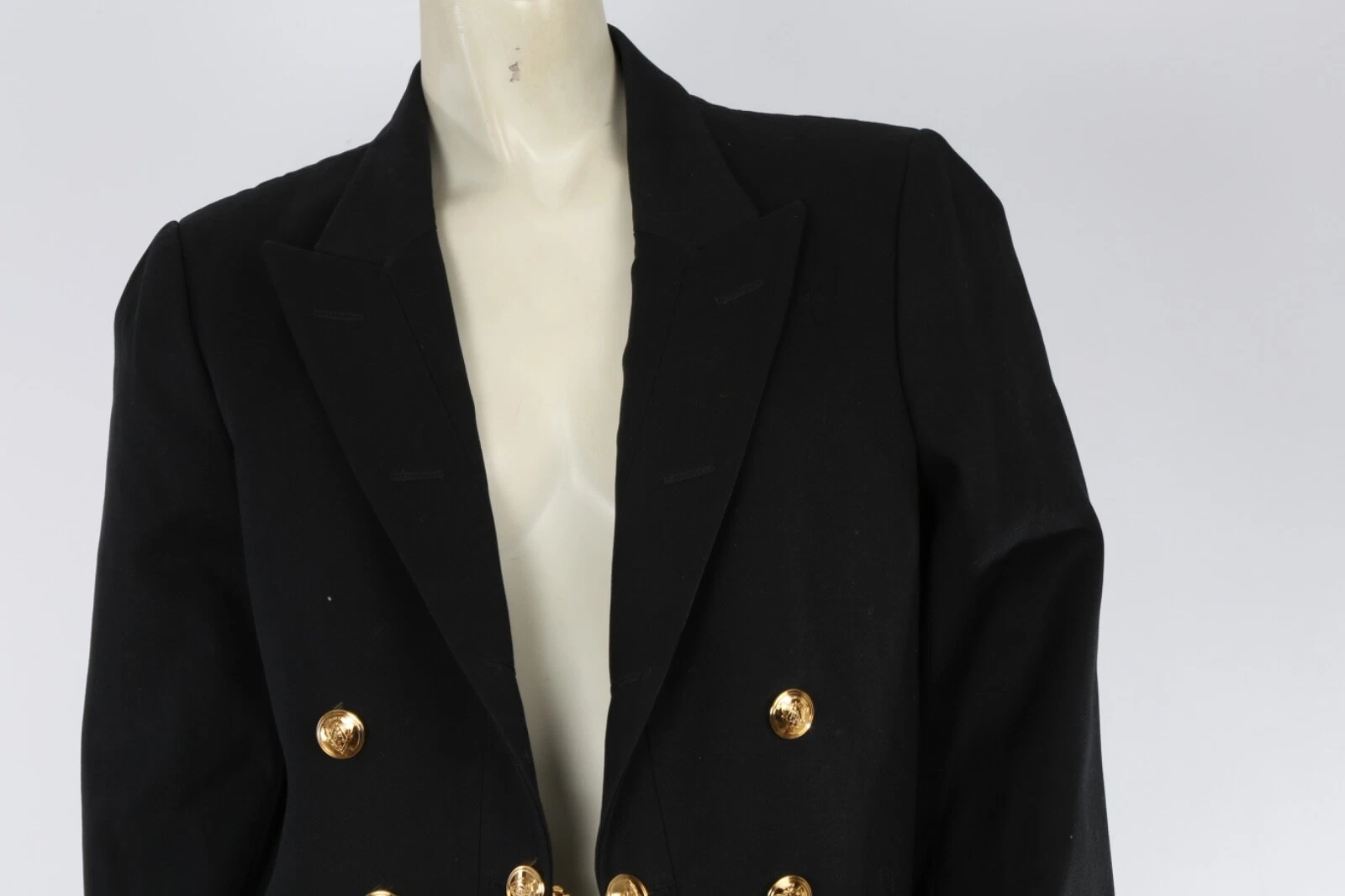 GUCCI Blazer doppiopetto nero a righe oro taglia 42
