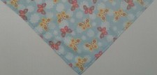 Buster Brown Dog Bandana, Blue, Flowers, Butterflies, L