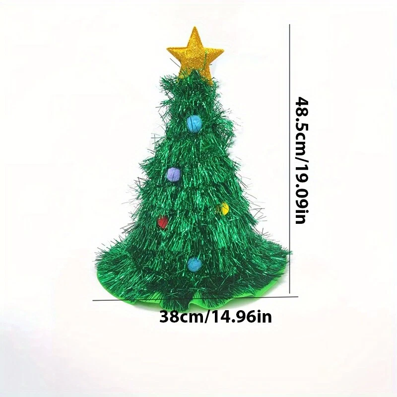 1 pieza Sombreros de Navidad coloridos para adultos niños Sombrero de Papá Noel Oropel Sombrero de Navidad Foto 3 de 4