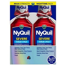 Vicks NyQuil SEVERE Cold, Flu, and Congestion Medicine, 2x12  Assorted Styles 