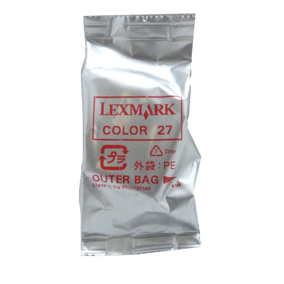 Cartouche Tête D’Impression Encre Lexmark 27 Couleur Pour X 1100 1150 Blister - Photo 1/1