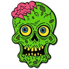 PinMarts Green Zombie Skull and Brains Horror...