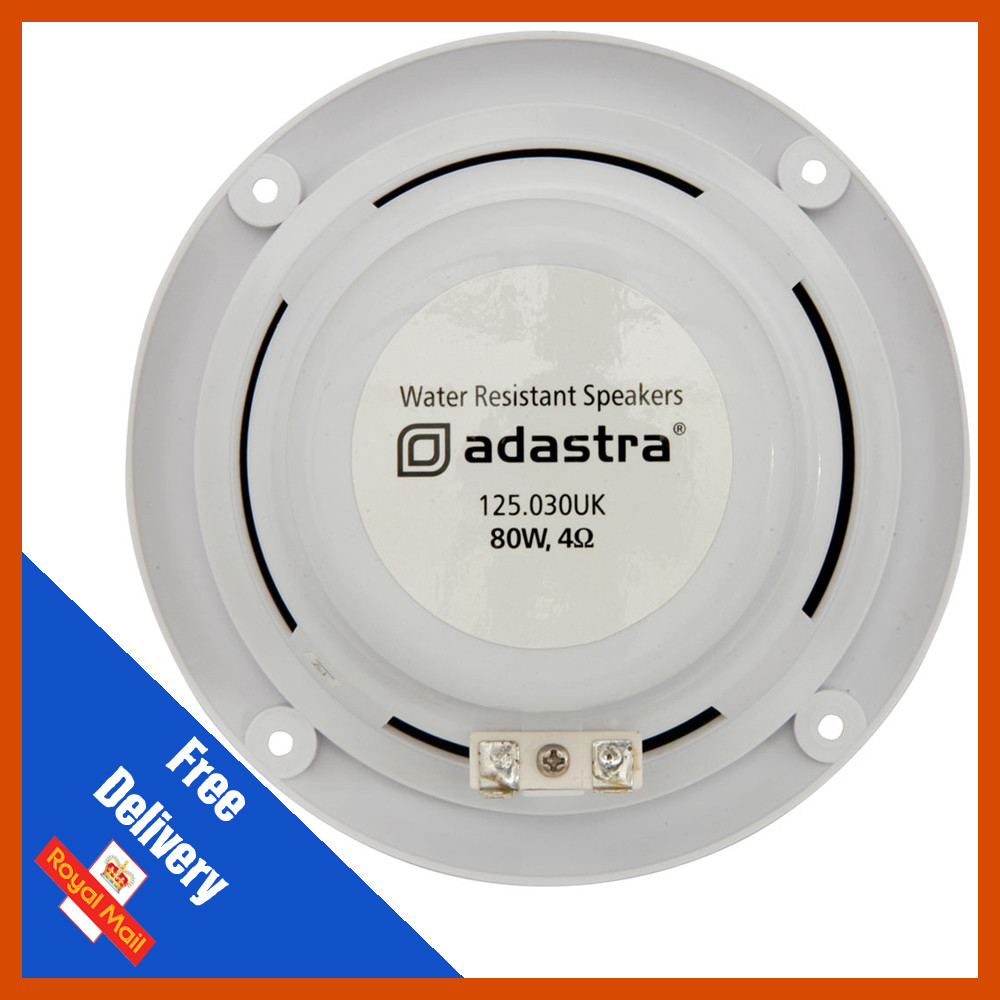 2 x Waterproof Marine Speakers 5 Inch Adastra 80w Wall Ceiling Boat