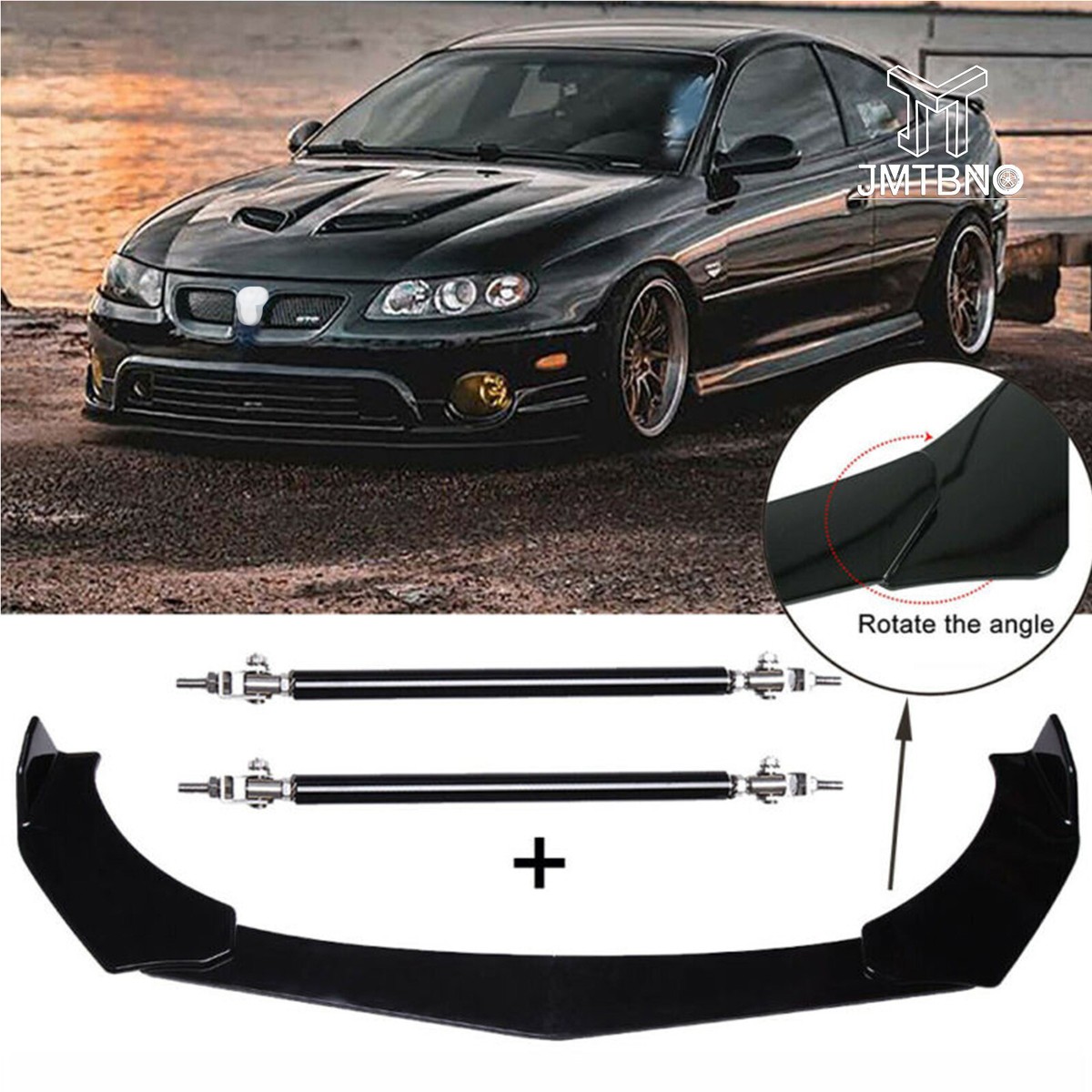 Gloss Black For Pontiac G5 G3 G6 GTO Front Bumper Lip Splitters +