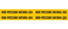4 HIGH PRESSURE NATURAL GAS Pipe Warning Marker ADHESIVE STICKERS BRADY 90242