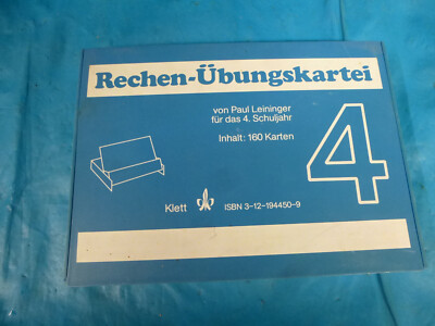 Rechen-Übungskartei  von Paul Leininger für das 4. Schuljahr.  Inhalt 175 Karten