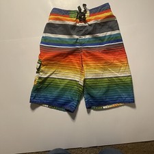 Hang Ten Boys Board Shorts Lined Swim Trunks Size Medium Multicolor