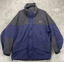 Eddie Bauer Men's EBTECH Jacket Size M Grey Blue Full Zip Weather Edge Pockets