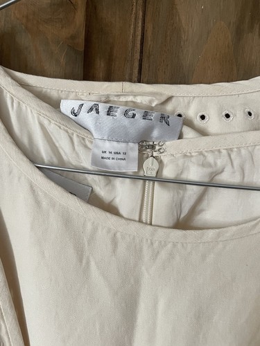 JAEGER Ladies 2 Piece Jacket and Dress Suit 55% Silk And 45% Linen Size UK 14 - Picture 6 of 9
