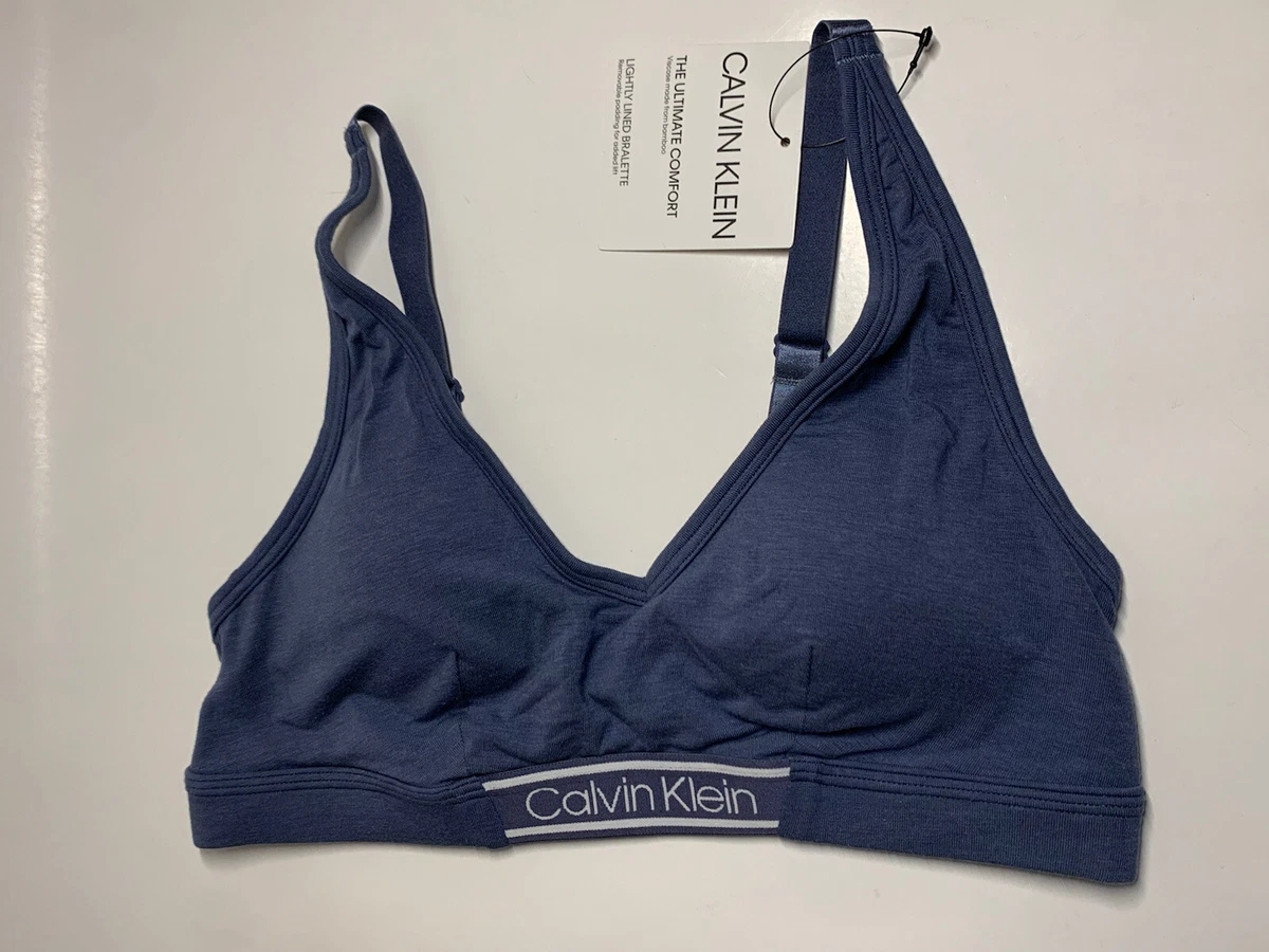 Calvin Klein The Ultimate Comfort Unlined Triangle Bralette Navy Blue S