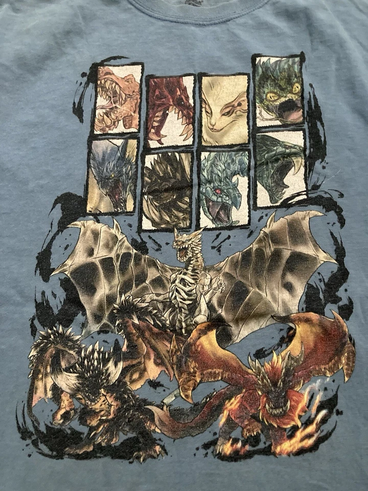 Vintage T-shirt Rare Digimon Pokemon Monster Hunter Y2K Anime Tee Large Promo - Изображение 2 из 4