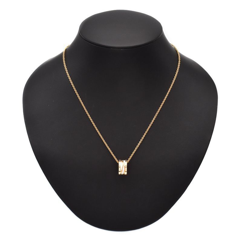 Bvlgari B.Zero1 Design Legend Necklace 18K Rose Gold White Ceramic