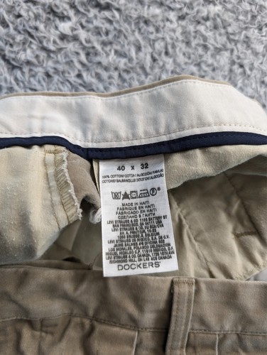 Dockers Hose Herren 40x32 beige Plissee Freizeit Chore Classiccore Normcore Arbeit - Bild 4 von 9