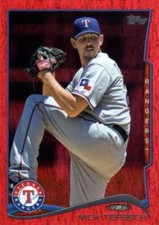 2014 Topps Update Red Hot Foil Nick Tepesch #US-124 Texas Rangers
