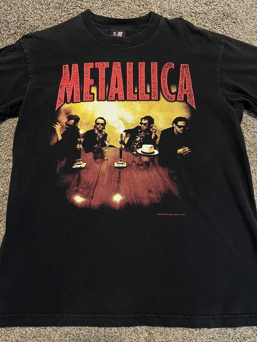 Metallica Vintage T Shirt 1996 Load Tour Concert 90's Rock Cigars Group Giant